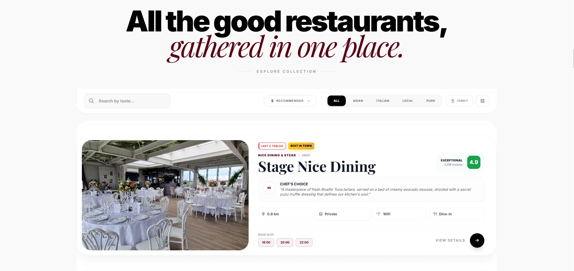 Foodly restaurant finder preview