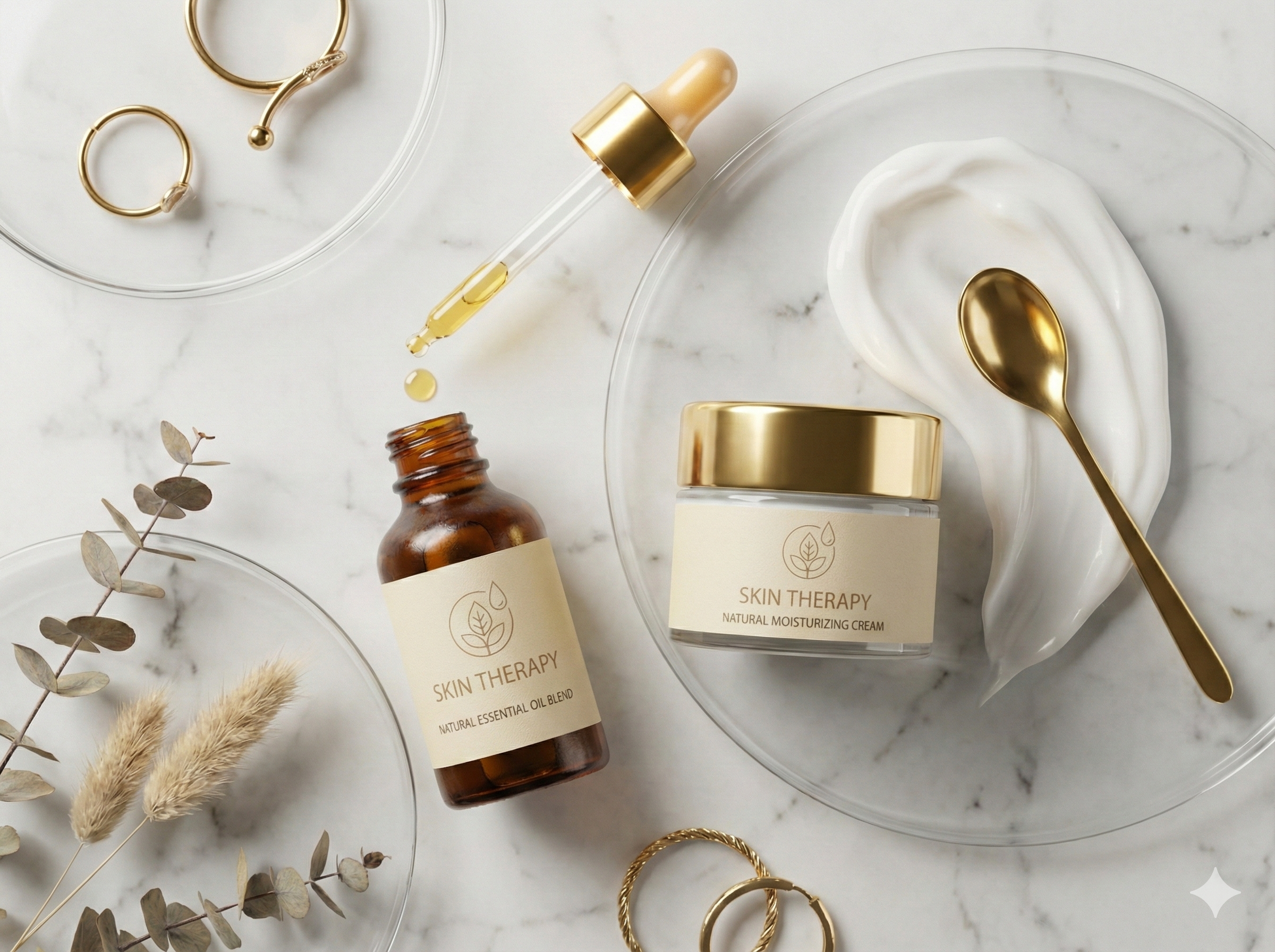 Applying skincare product